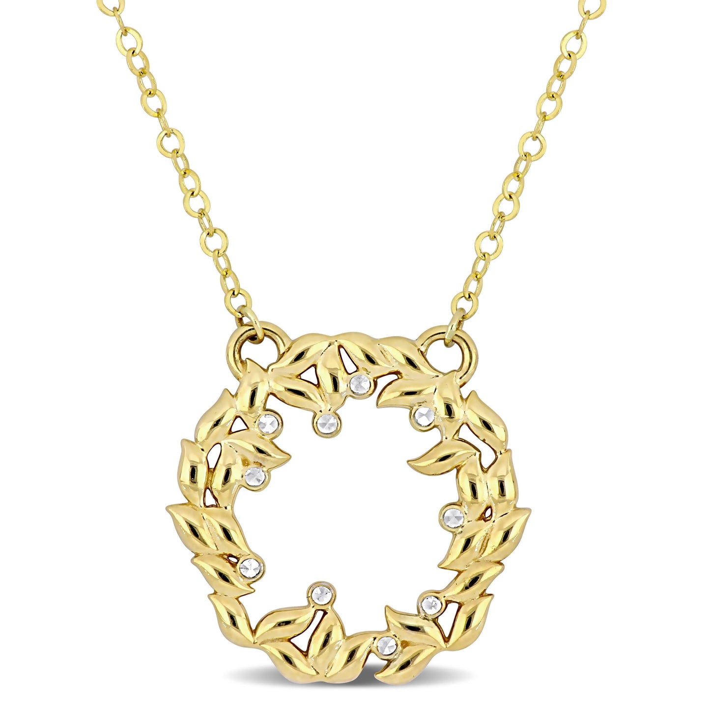 10k Yellow Gold Wreath Necklace