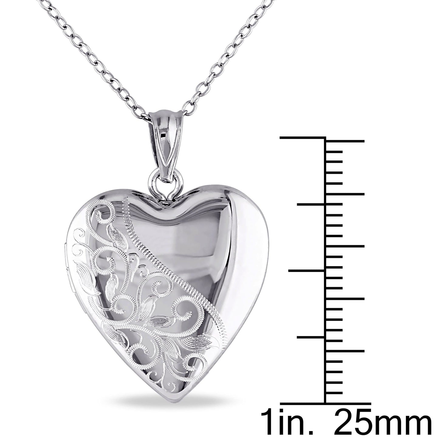 Sophia B Engraved Heart Locket Necklace