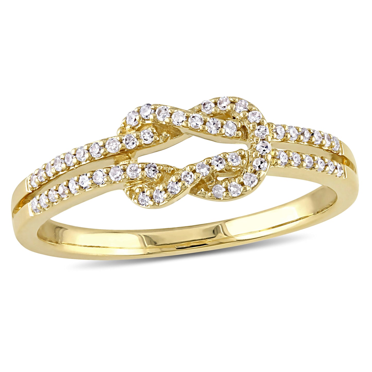 Double Infinity Diamond Ring in 14k Yellow Gold