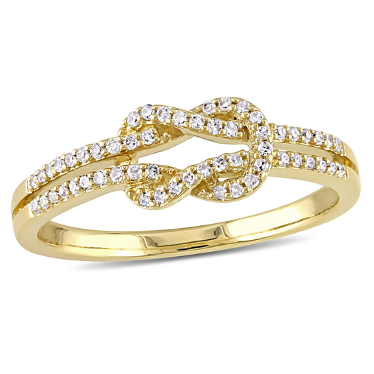 Double Infinity Diamond Ring in 14k Yellow Gold