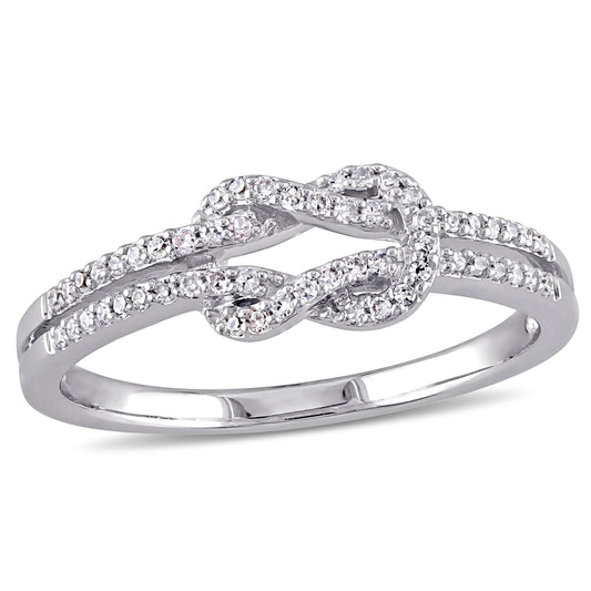 Double Infinity Diamond Ring in 14k White Gold