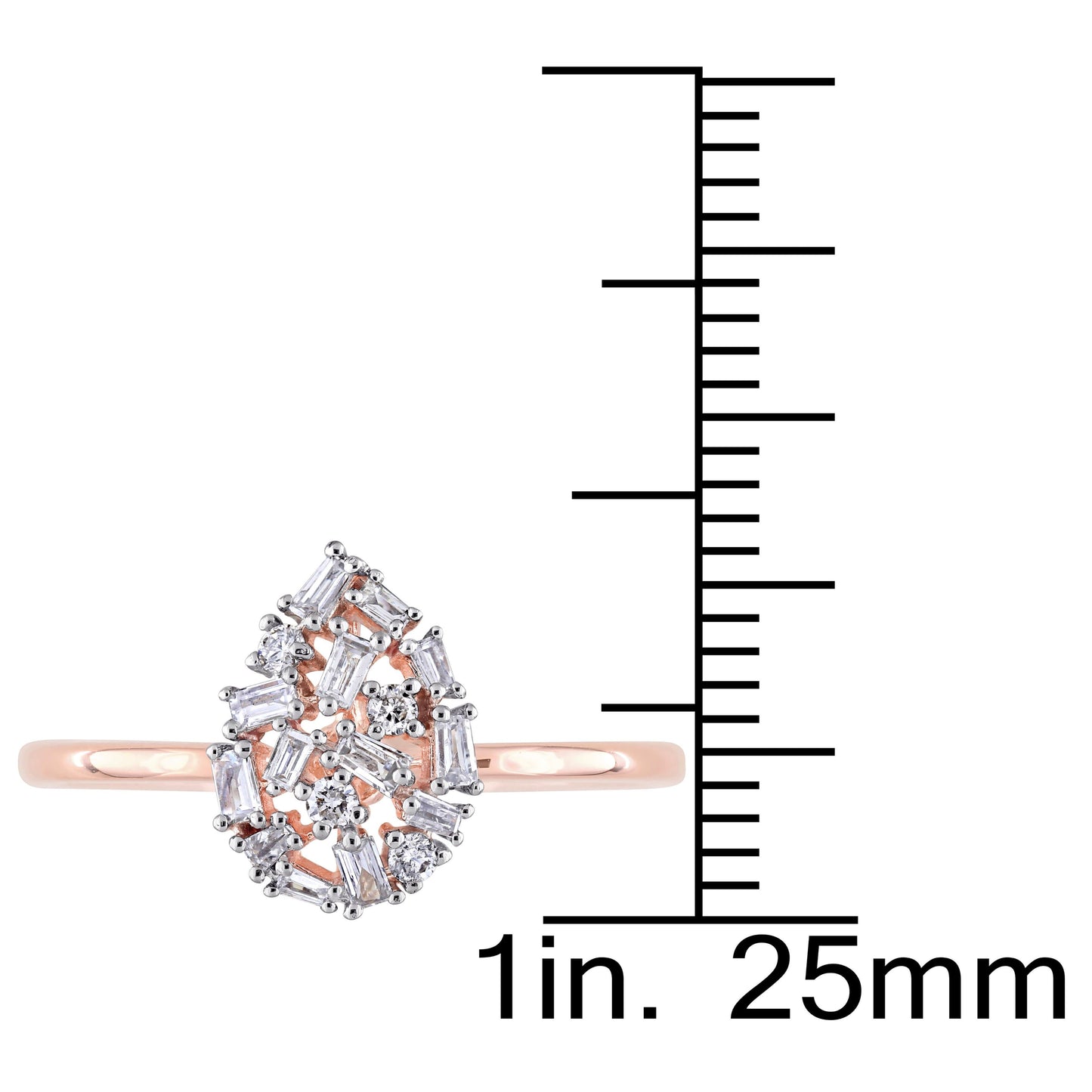 Pear Shape Cluster Diamond Ring in 14k Rose Gold