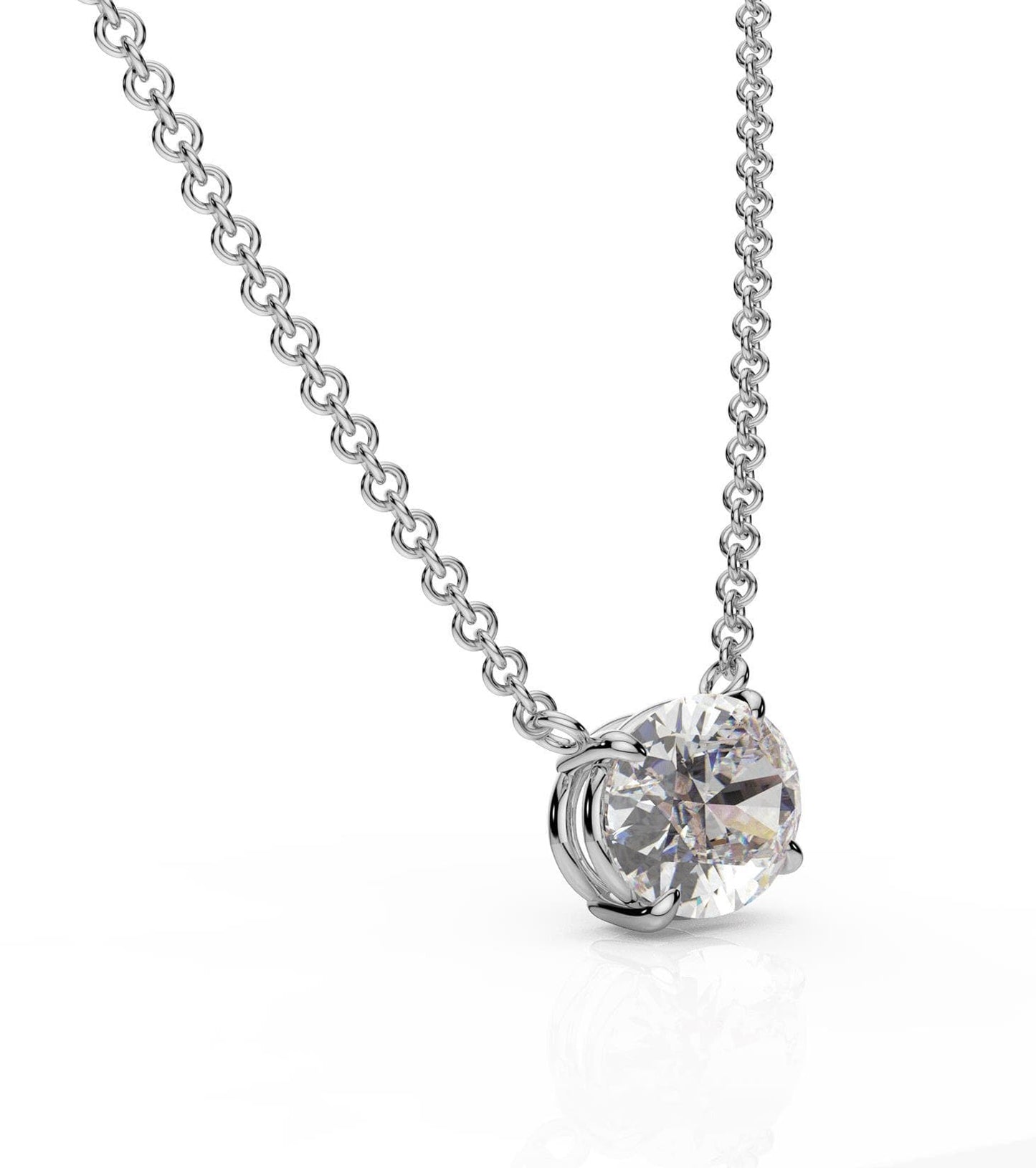 Moissanite East-West Oval Necklace in 14k Gold