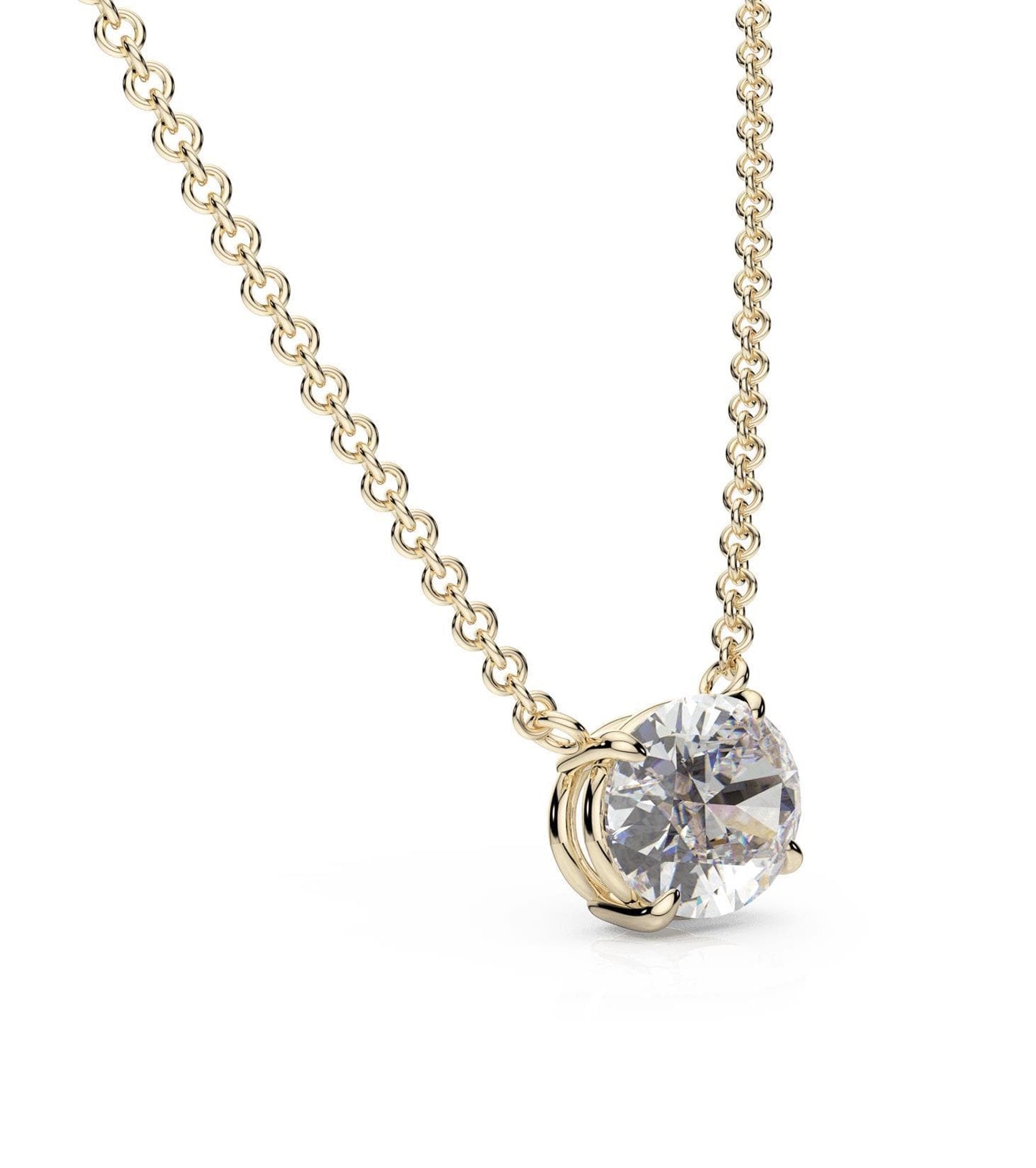 Moissanite East-West Oval Necklace in 14k Gold