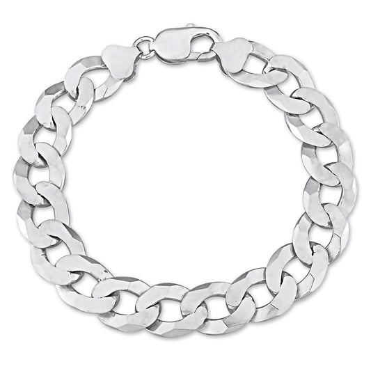 Sterling Silver Curb Chain Bracelet in 12.3mm