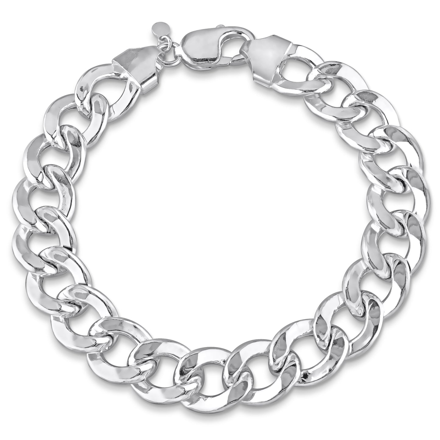 Sterling Silver Curb Chain Bracelet in 13mm
