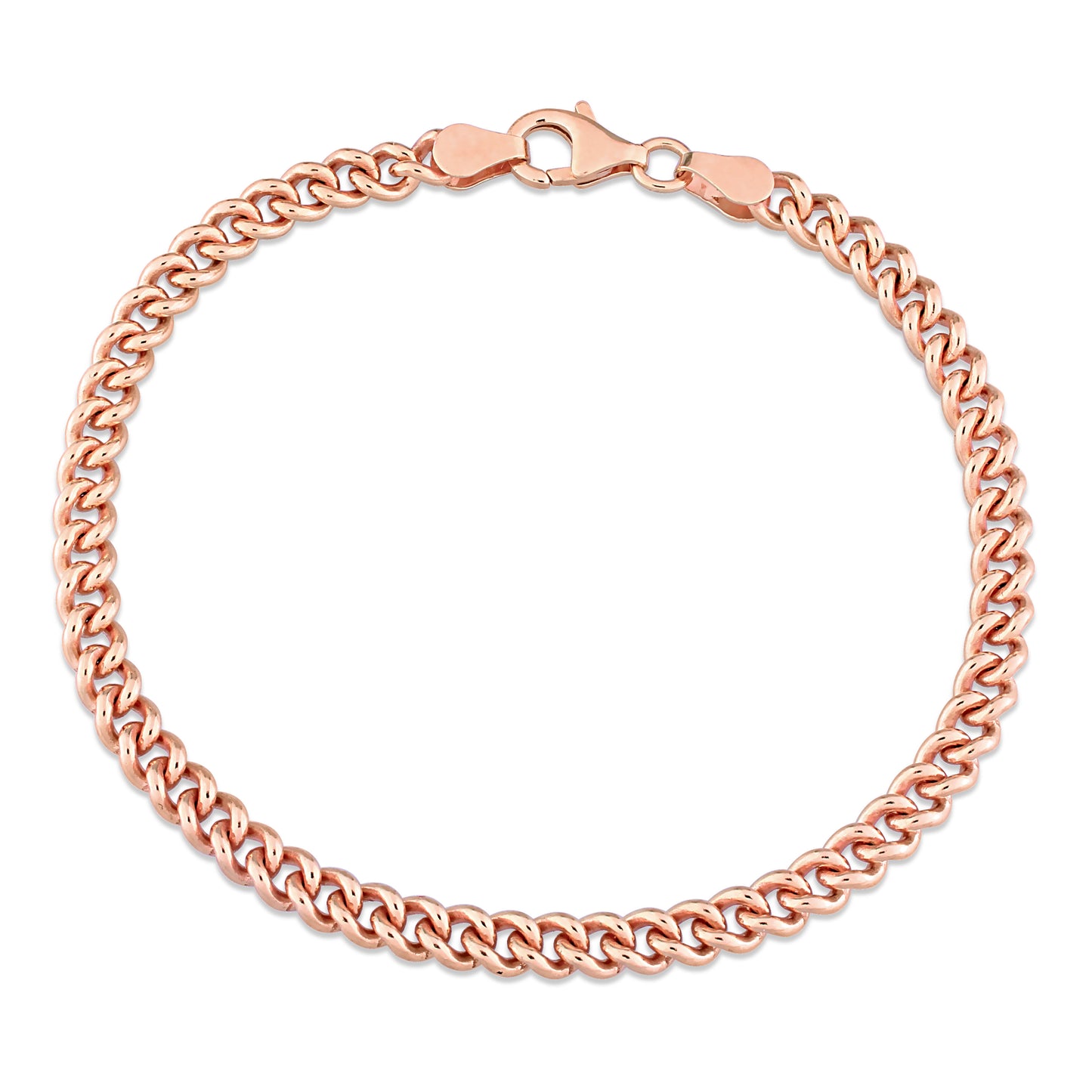 18k Rose Gold Plated Curb Chain Bracelet in 4.3mm