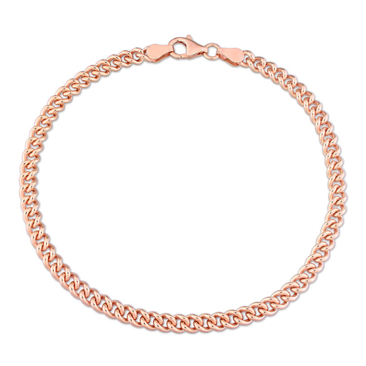 Curb Chain Bracelet in 4.4mm in Rose Silver