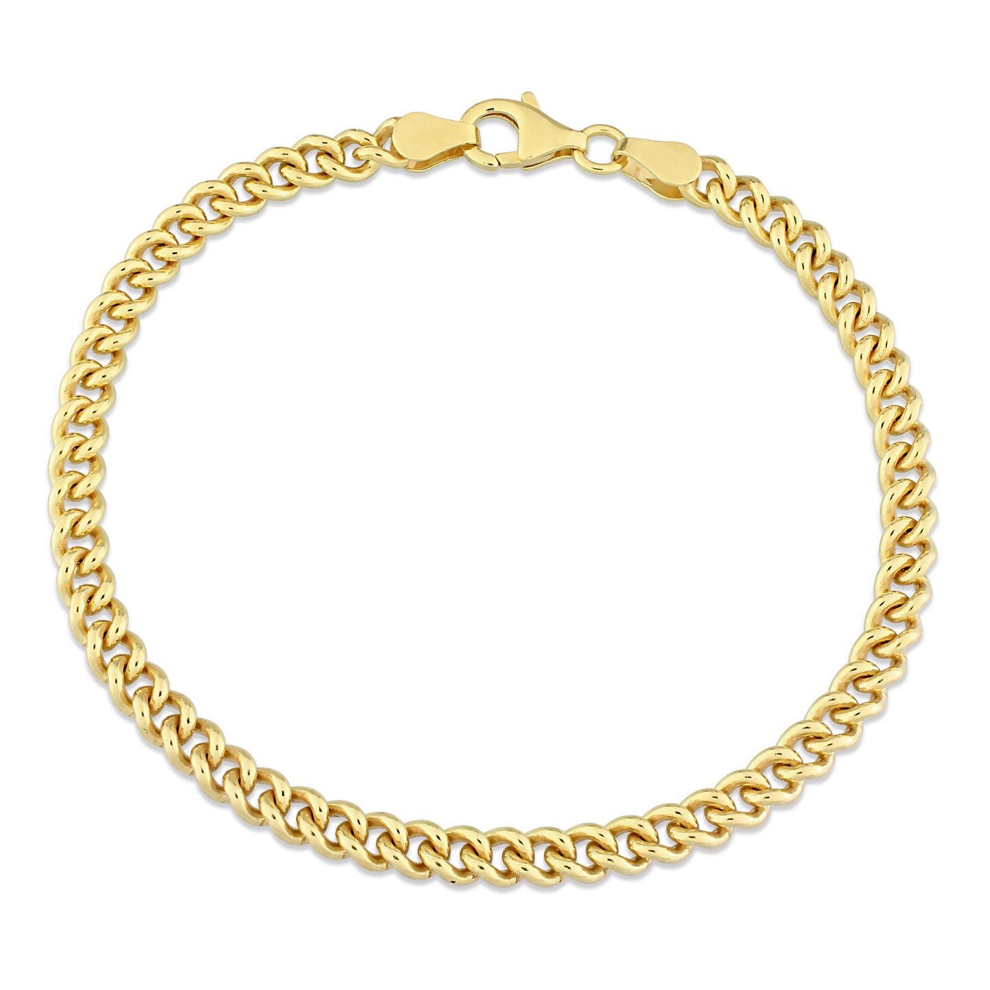 18k Yellow Gold Plated Curb Chain Bracelet in 4.3mm