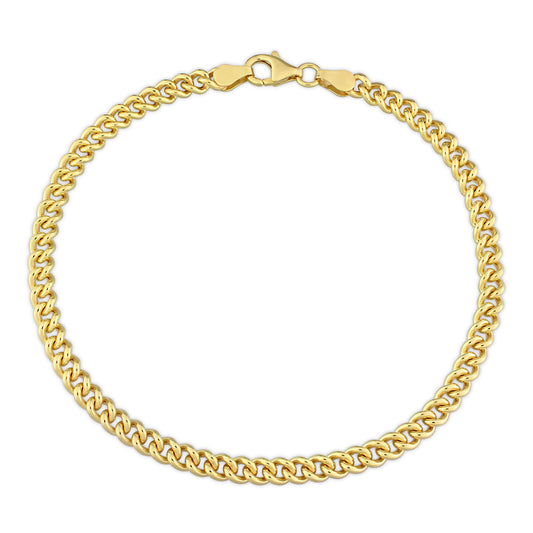 Curb Link Bracelet in 4.5mm in Yellow Silver