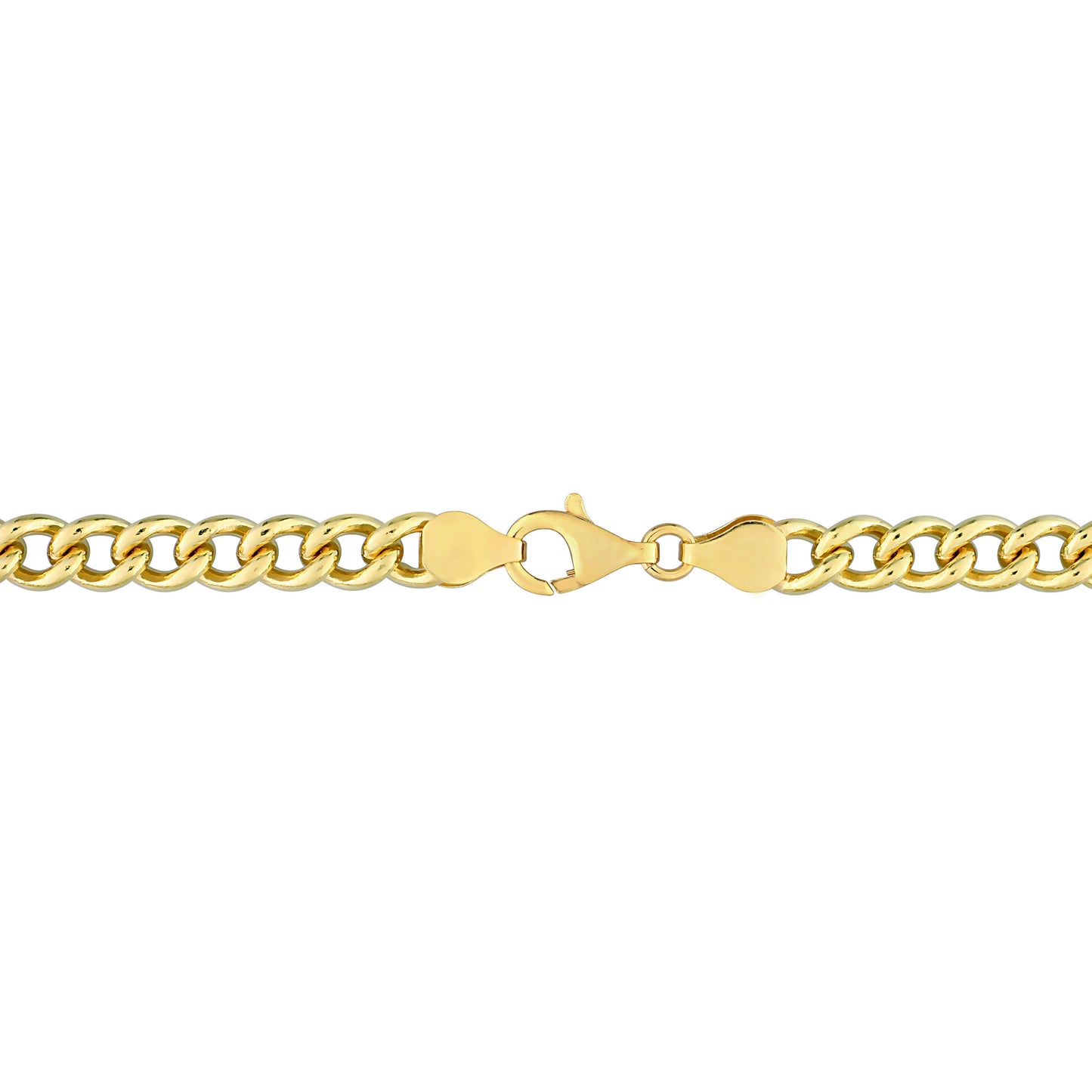 18k Yellow Gold Plated Curb Link Bracelet in 6.5mm
