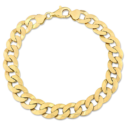 18k Yellow Gold Plated Curb Chain Bracelet in 10.5mm