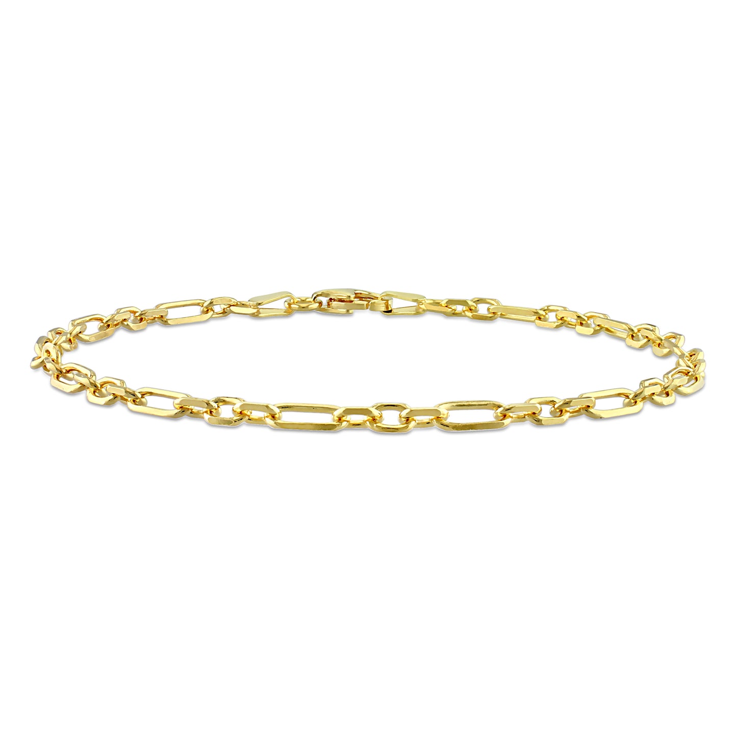 18k Yellow Gold Plated Figaro Rolo Chain Bracelet in 3mm