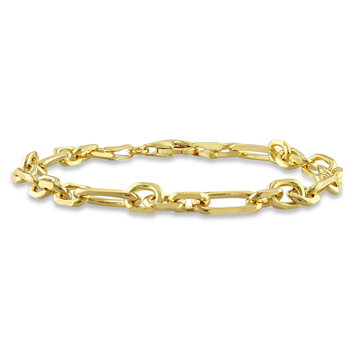 18k Yellow Gold Plated Figaro Chain Bracelet in 6mm