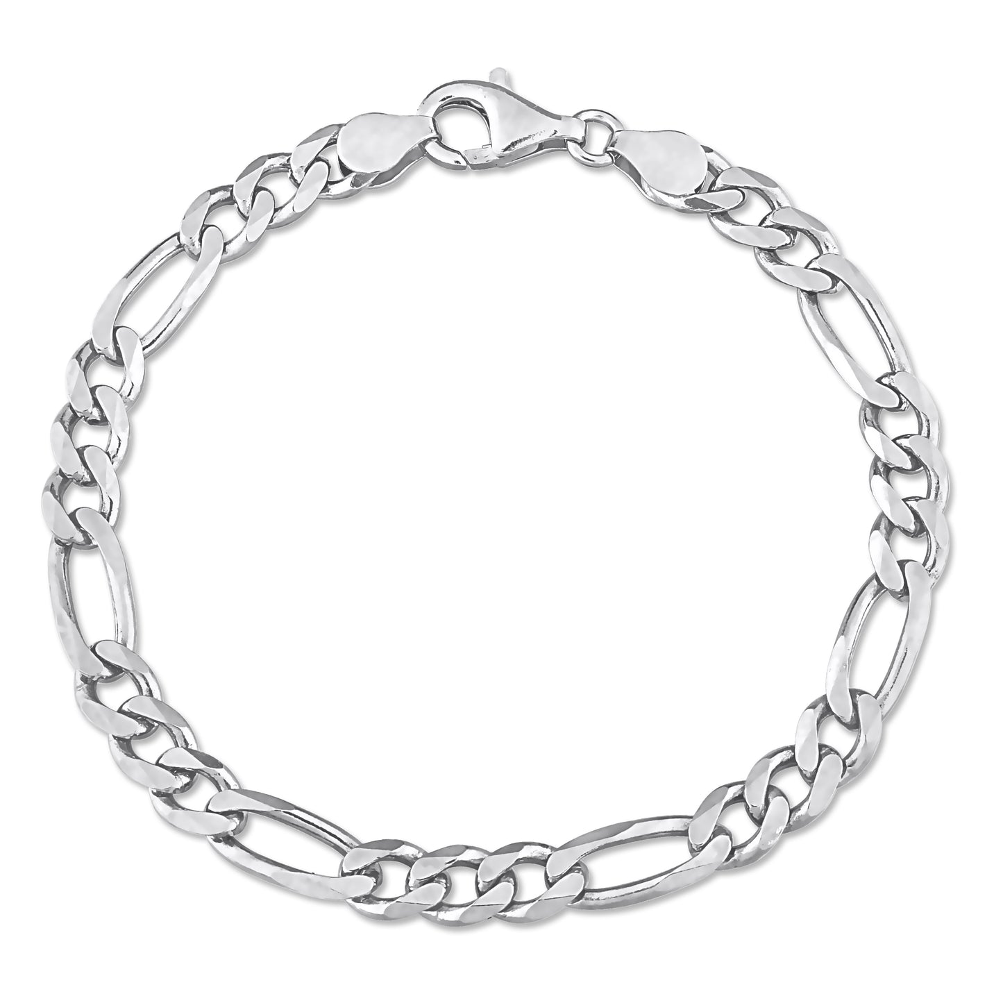 Sterling Silver Figaro Chain Bracelet in 5.7mm