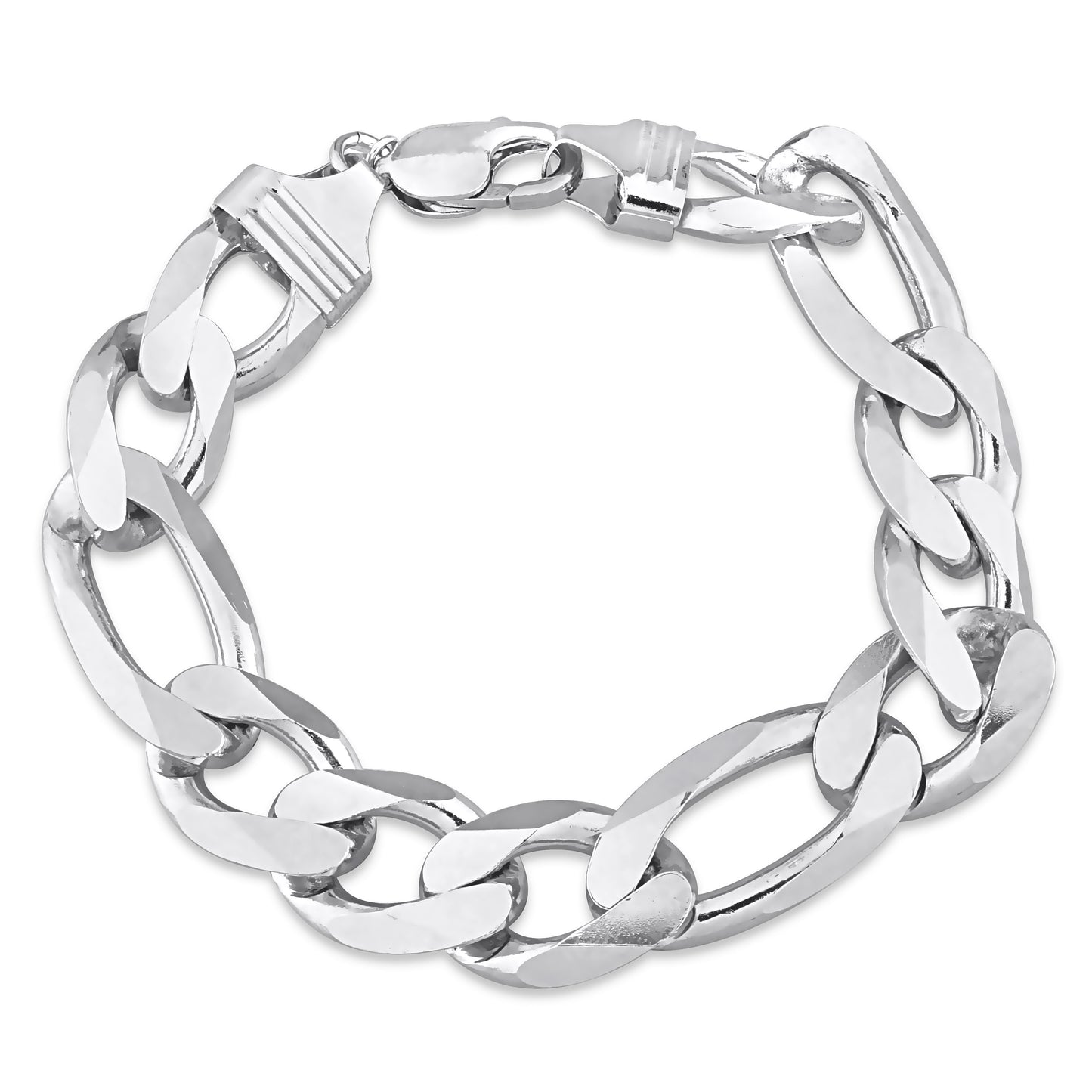 Sterling Silver Figaro Chain Bracelt in 15mm