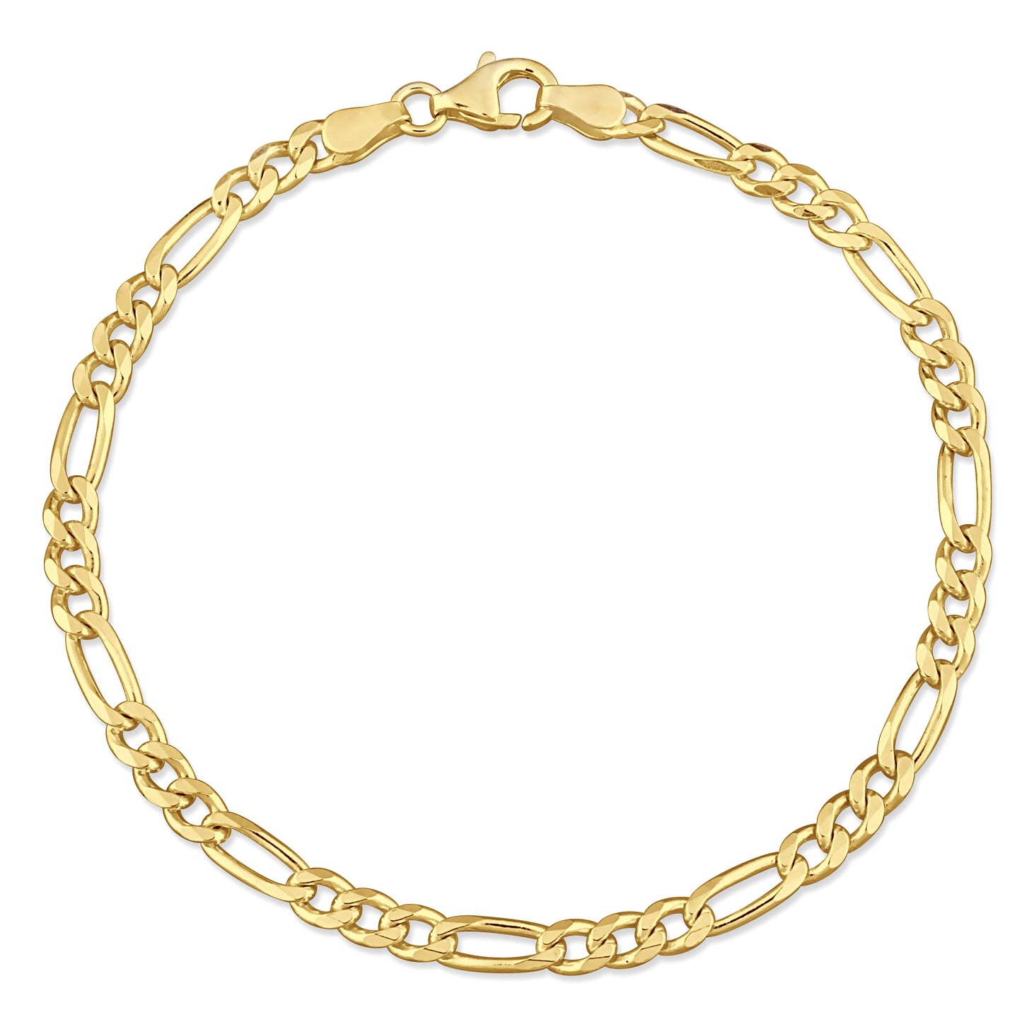 Figaro Chain Bracelet in 3.6mm in Yellow Silver