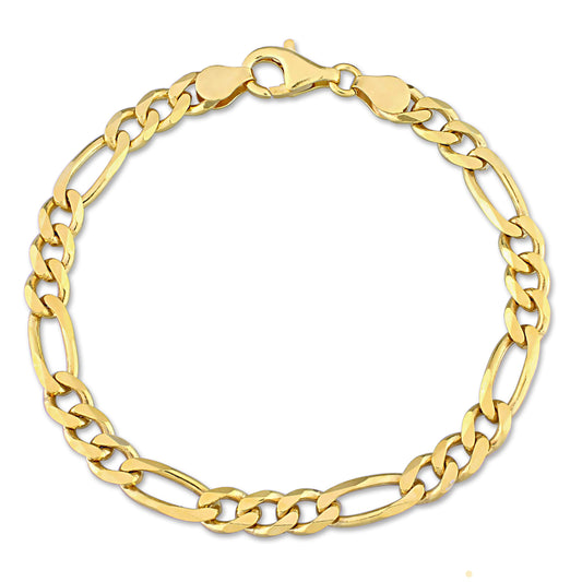 Figaro Chain Bracelet in 5.7mm in Yellow Silver