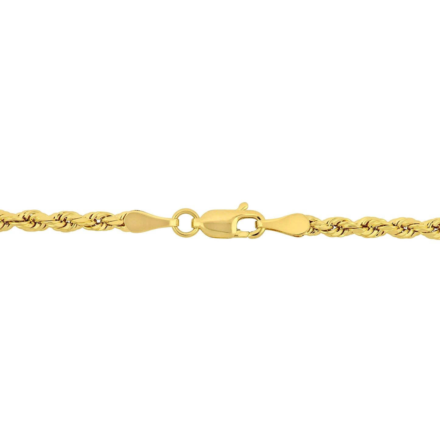 10k Yellow Gold  Rope Chain Bracelet in 3mm