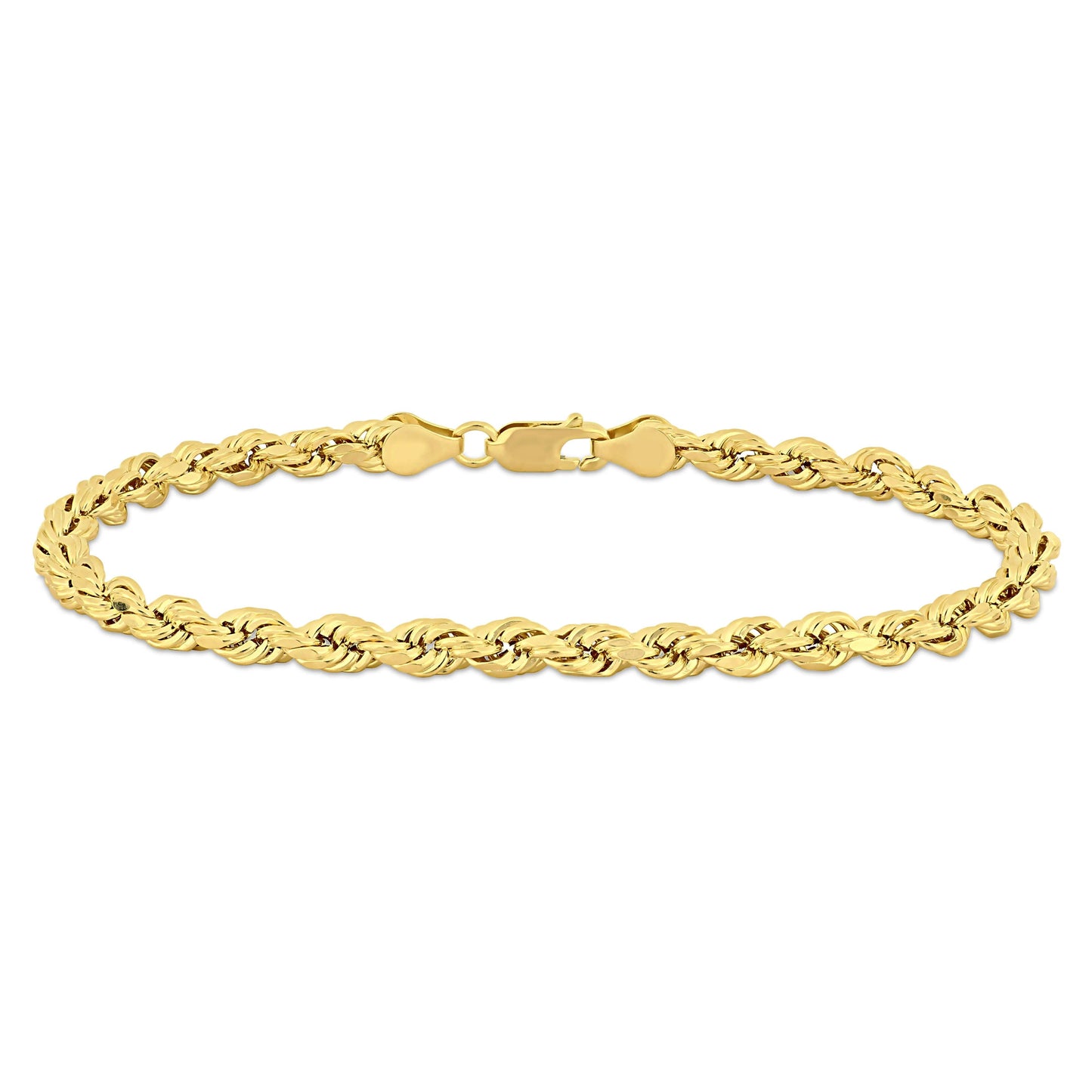 10k Yellow Gold Rope Chain Bracelet in 5mm
