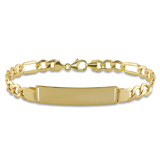 10k Yellow Gold Figaro ID Bracelet