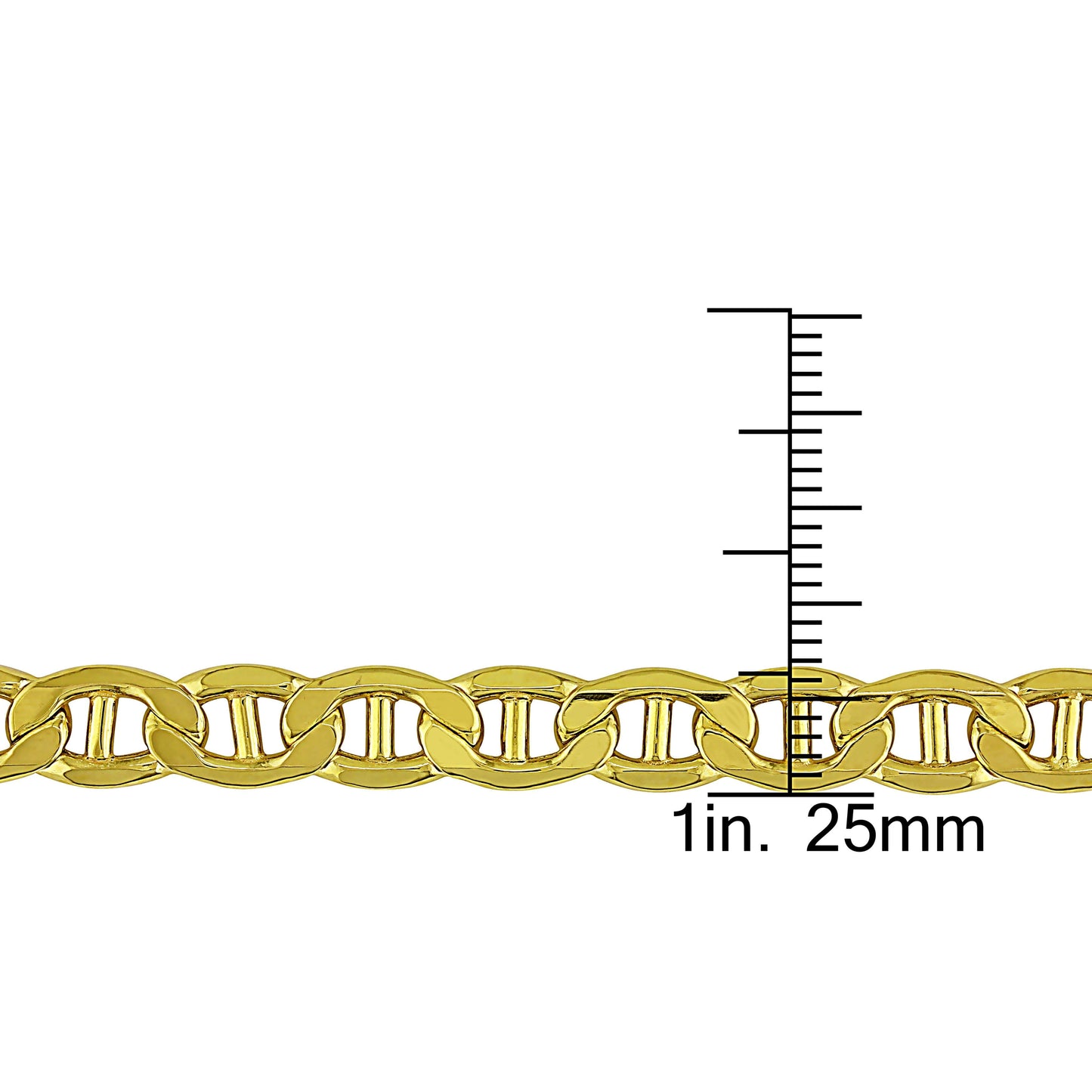 10k Yellow Gold Mariner Bracelet in 7mm