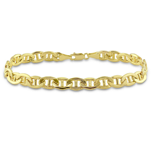 10k Yellow Gold Mariner Bracelet in 7mm