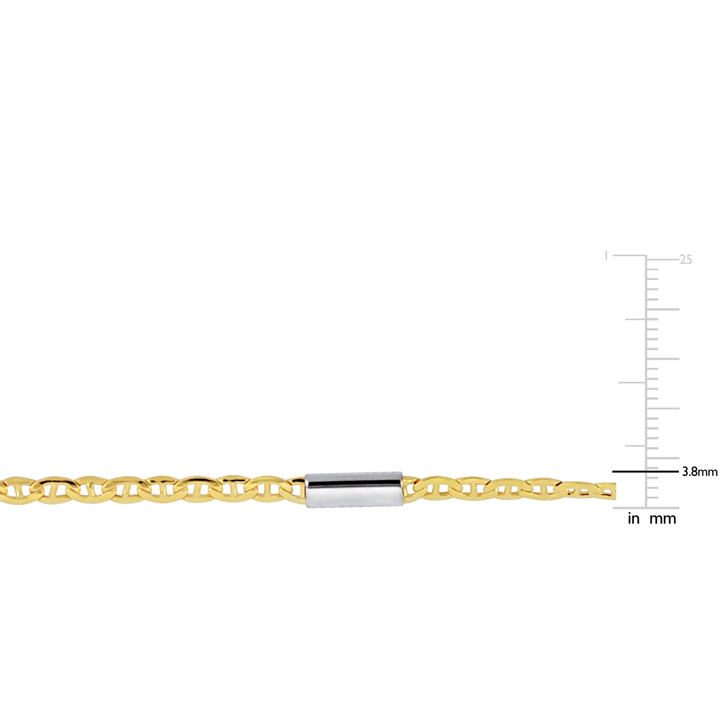 10k 2-Tone Gold Bar Station Mariner Link Bracelet