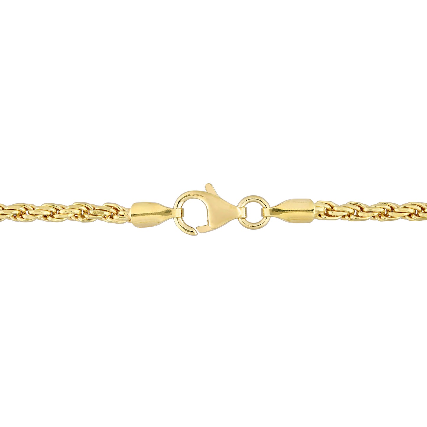 18k Yellow Gold Plated Rope Chain Bracelet in 2.2mm