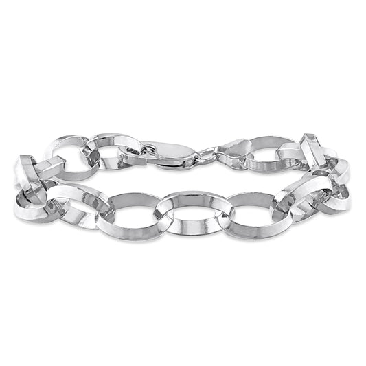 Sterling Silver Rolo Chain Bracelet in 10.5mm