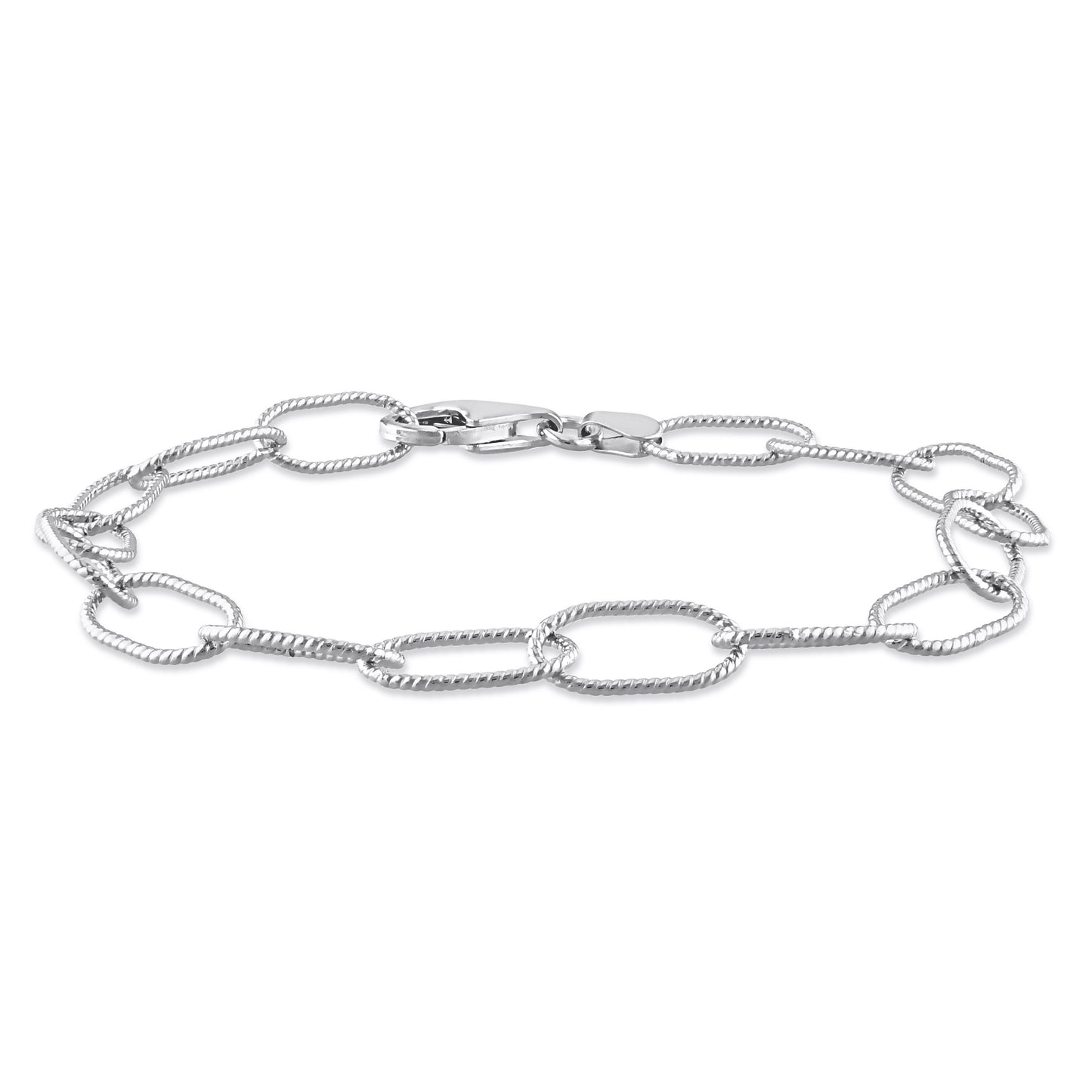 Sterling Silver Cable Rolo Chain Bracelet in 6.5mm