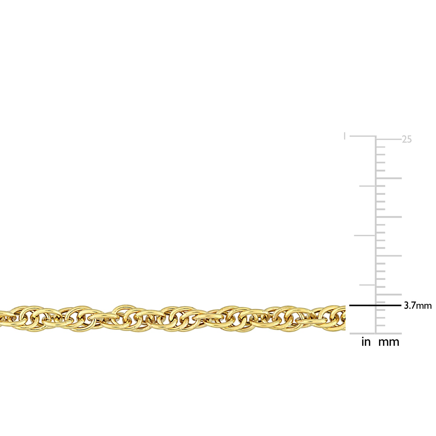 18k Yellow Gold Plated Singapore Chain Bracelet in 3.7mm
