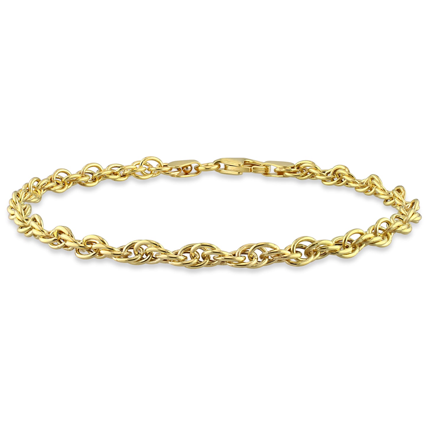 18k Yellow Gold Plated Singapore Chain Bracelet in 3.7mm