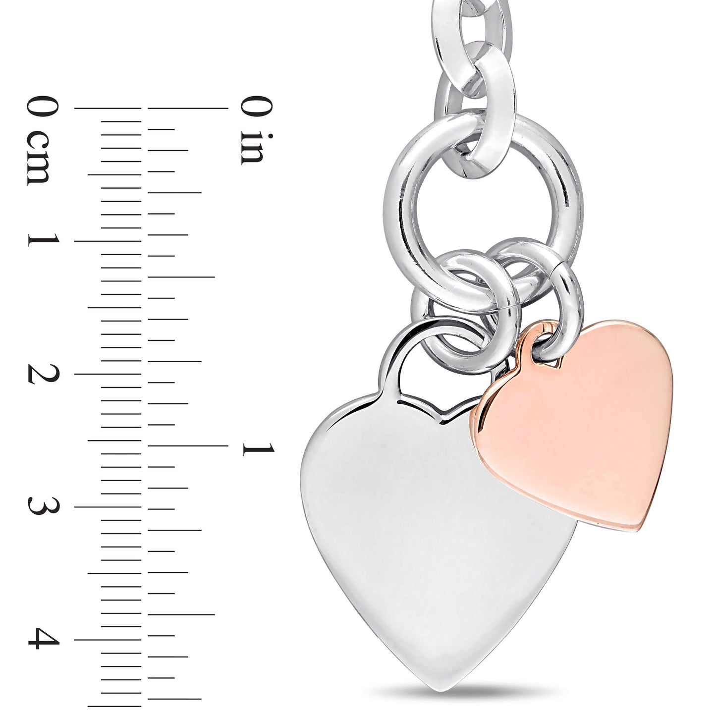Sophia B Double Heart Charm & Toggle Clasp Bracelet