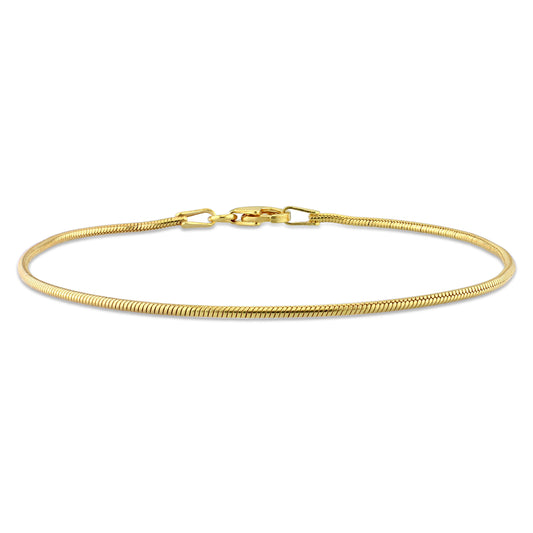18k Yellow Gold Plated Snake Chain bracelet in 1.3mm
