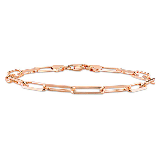 18k Rose Gold Plated Paperclip Chain Bracelet in 4.6mm