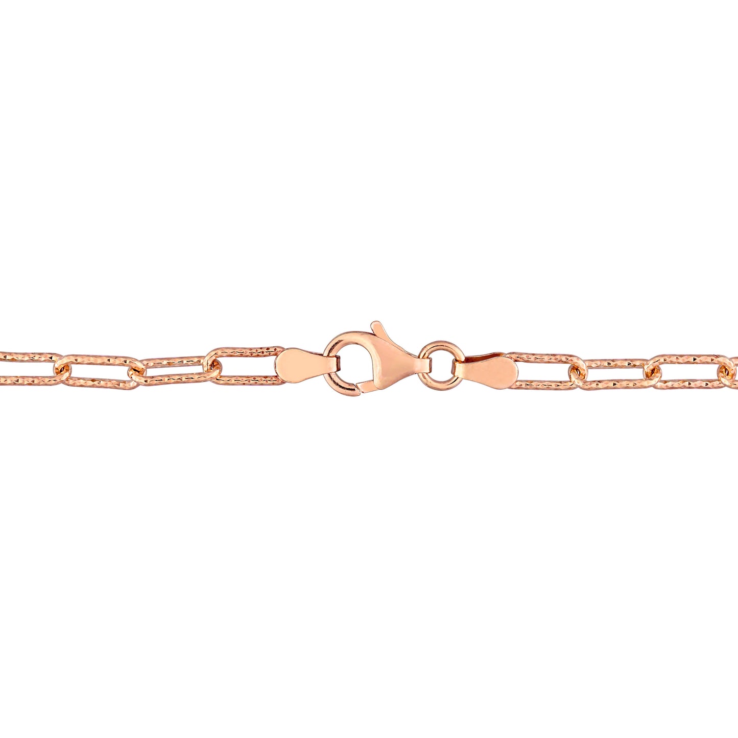 18k Rose Gold Plated Paperclip Chain Bracelet in 3.7mm