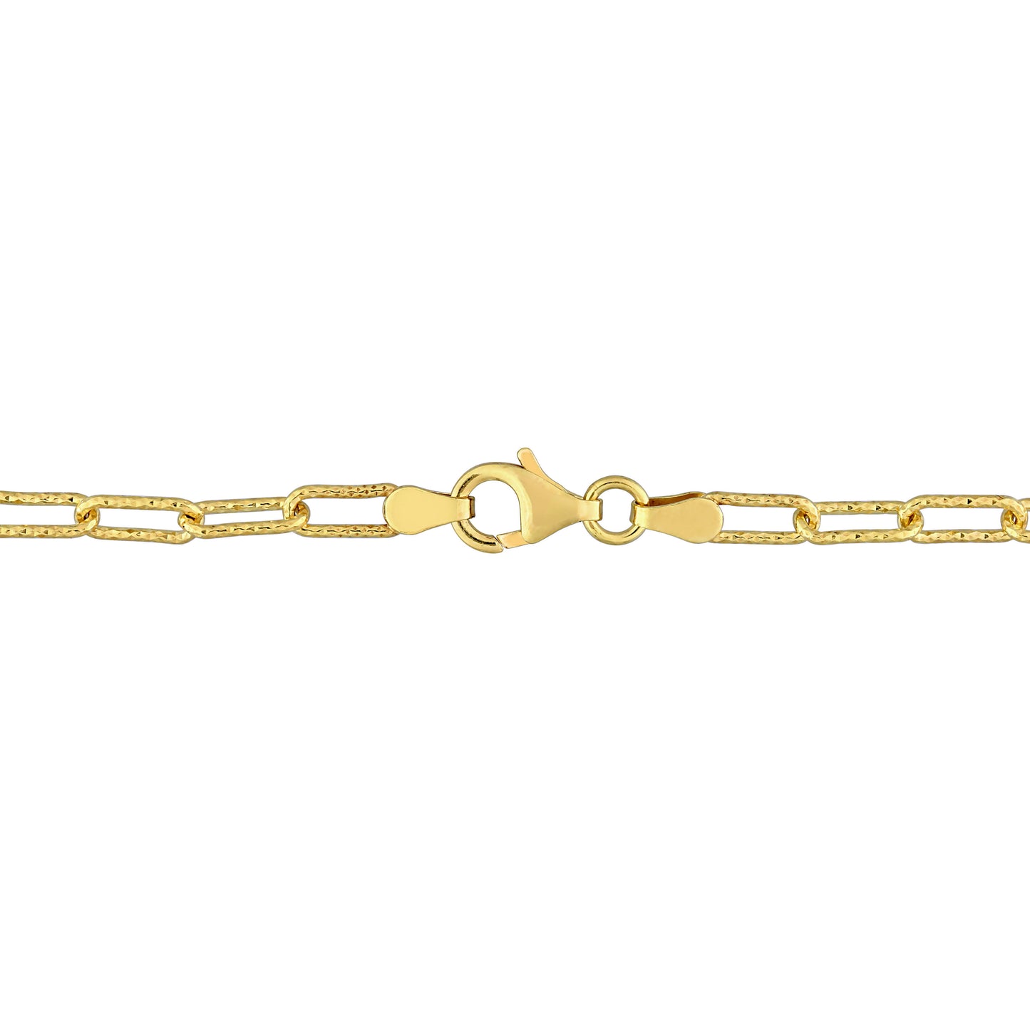 18k Yellow Gold Plated Textured Paperclip Chain Bracelet in 3.7mm