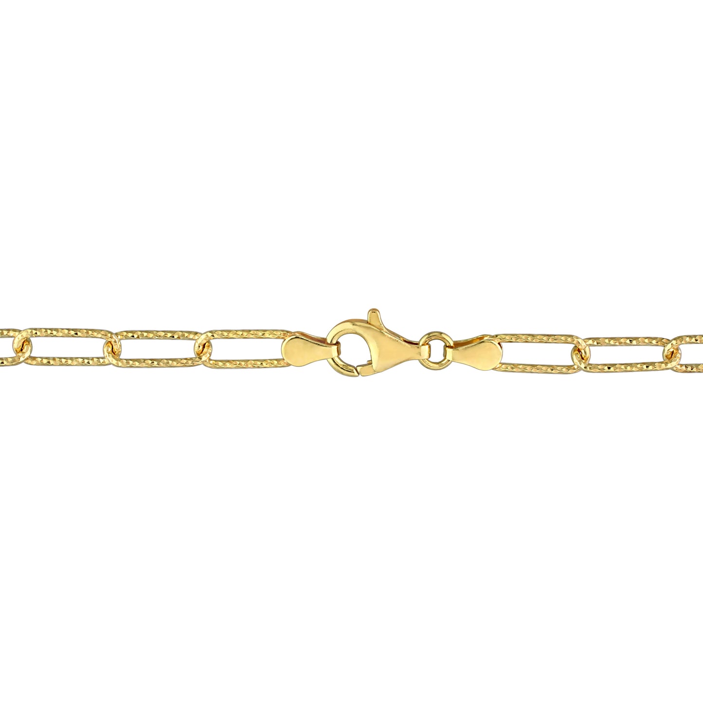 18k Yellow Gold Plated Textured Paperclip Chain Bracelet in 5mm