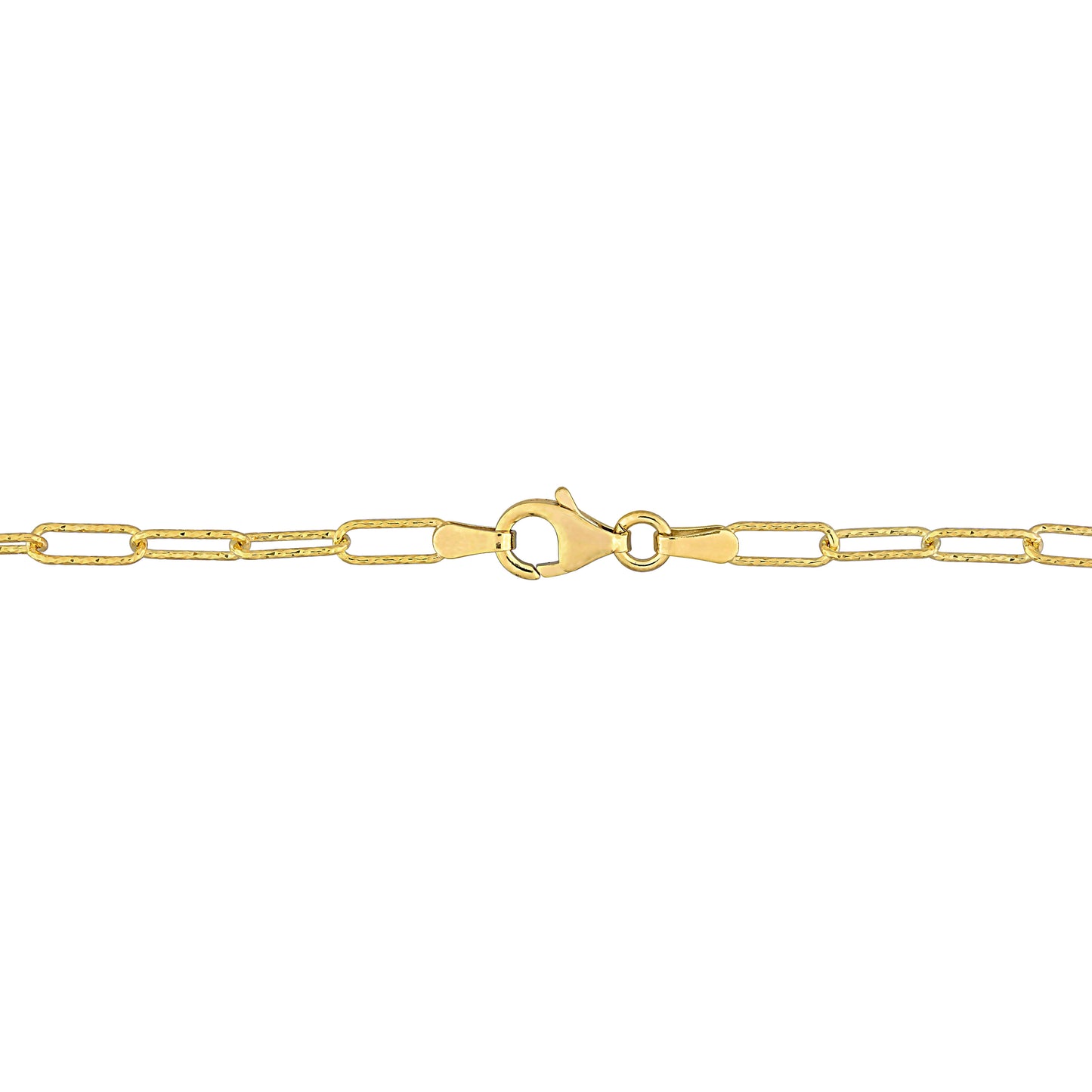 18k Yellow Gold Plated Textured Paperclip Bracelet in 3mm