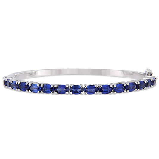 Sophia B Oval Cut Blue Sapphire Bangle