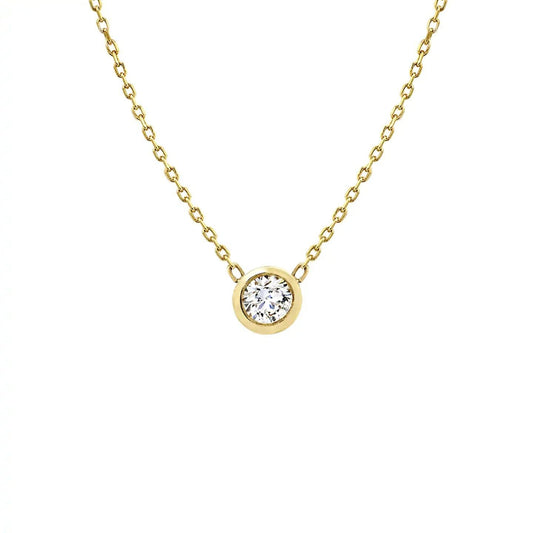 Round Diamond Bezel Necklace