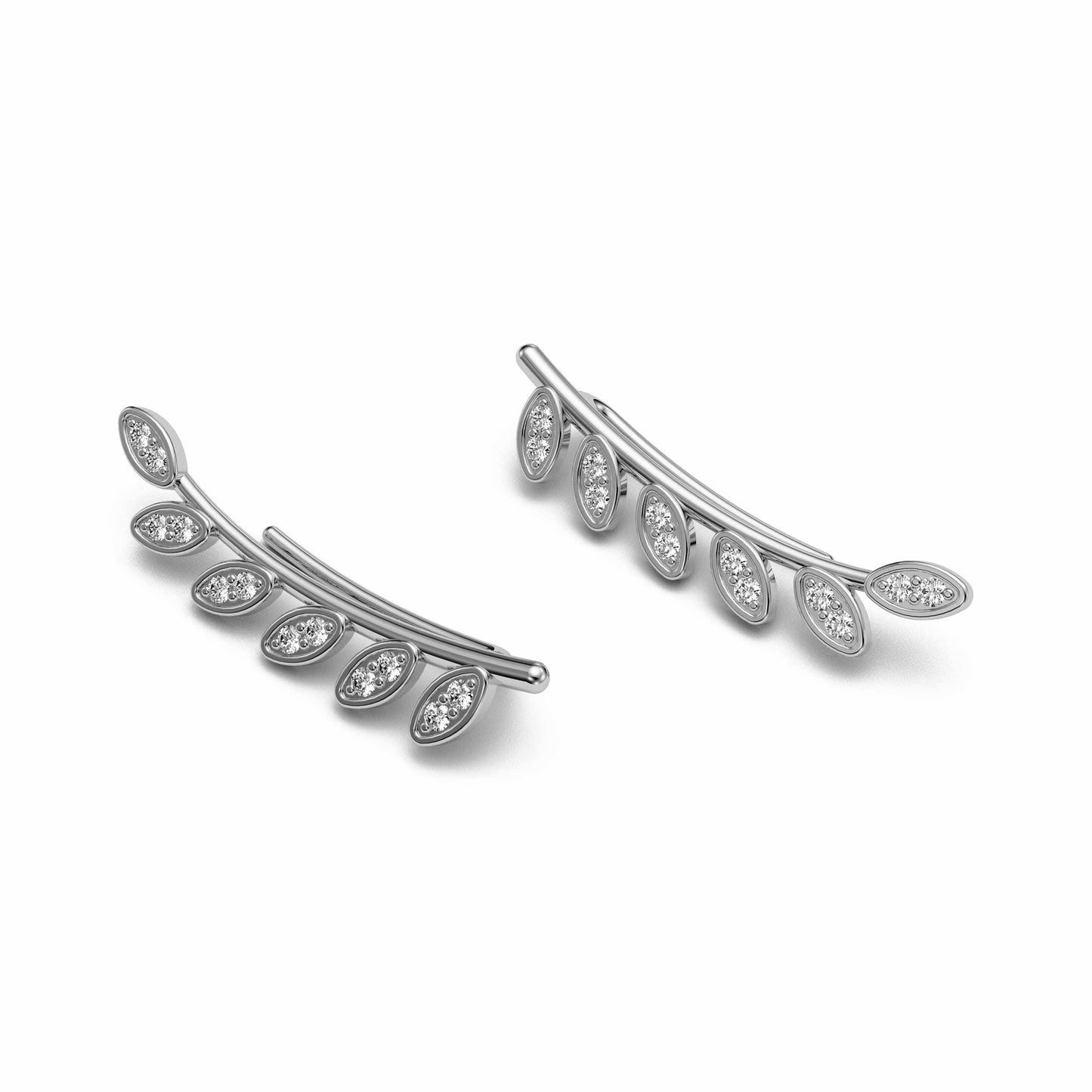 Olive Branch Moissanite Ear Climbers