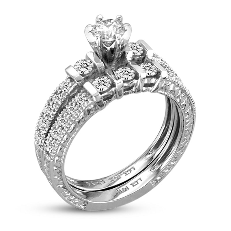 1.0ct Diamond Bridal Set in 14k White Gold