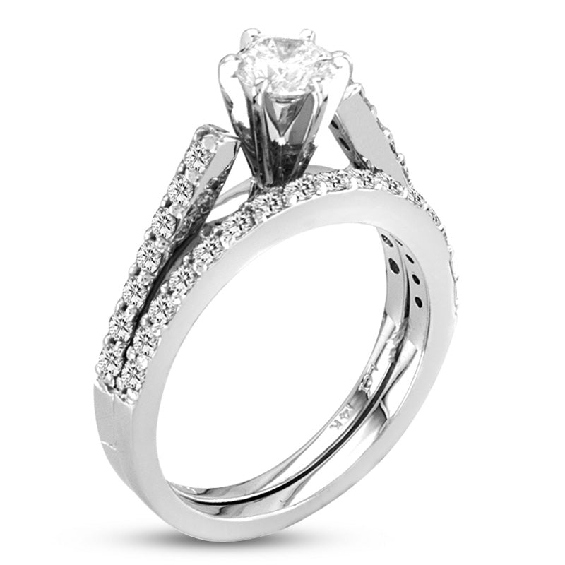 1 2/9ct Diamond Bridal Set in 14k White Gold