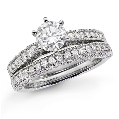 1 4/9ct Diamond Bridal Set in 14k White Gold