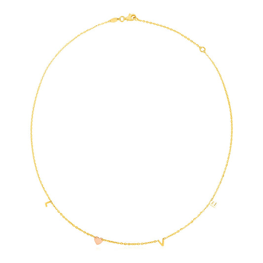 Love Necklace in 14k Gold
