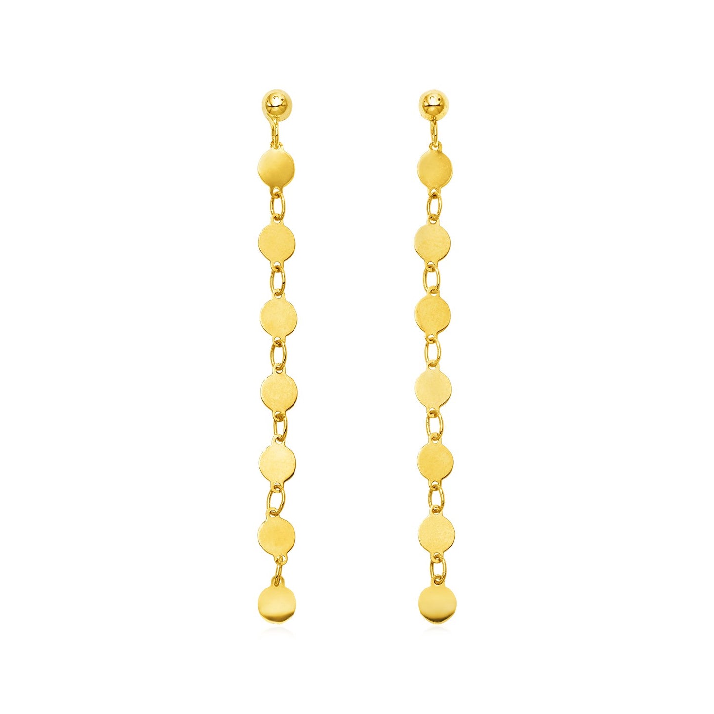 Polished Circles Earrings in 14k Yellow Gold