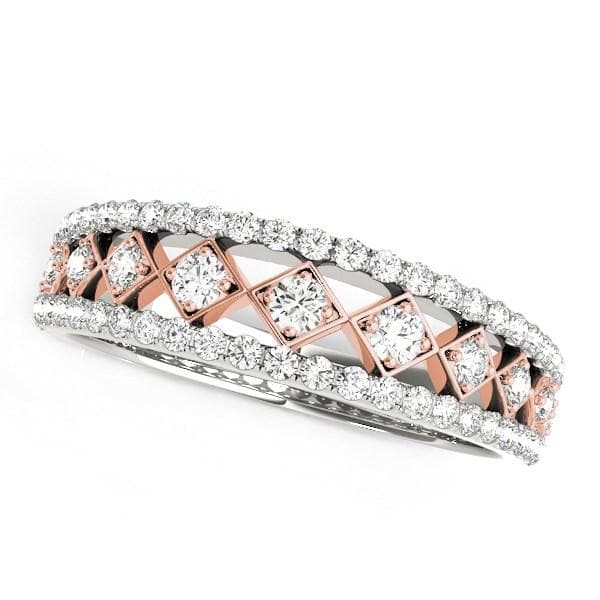 14K White And Rose Gold Diamond Band (3/8 ct. tw.)