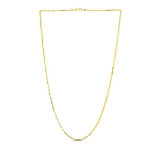 14k Yellow Gold Square Wheat Chain in 1.8mm